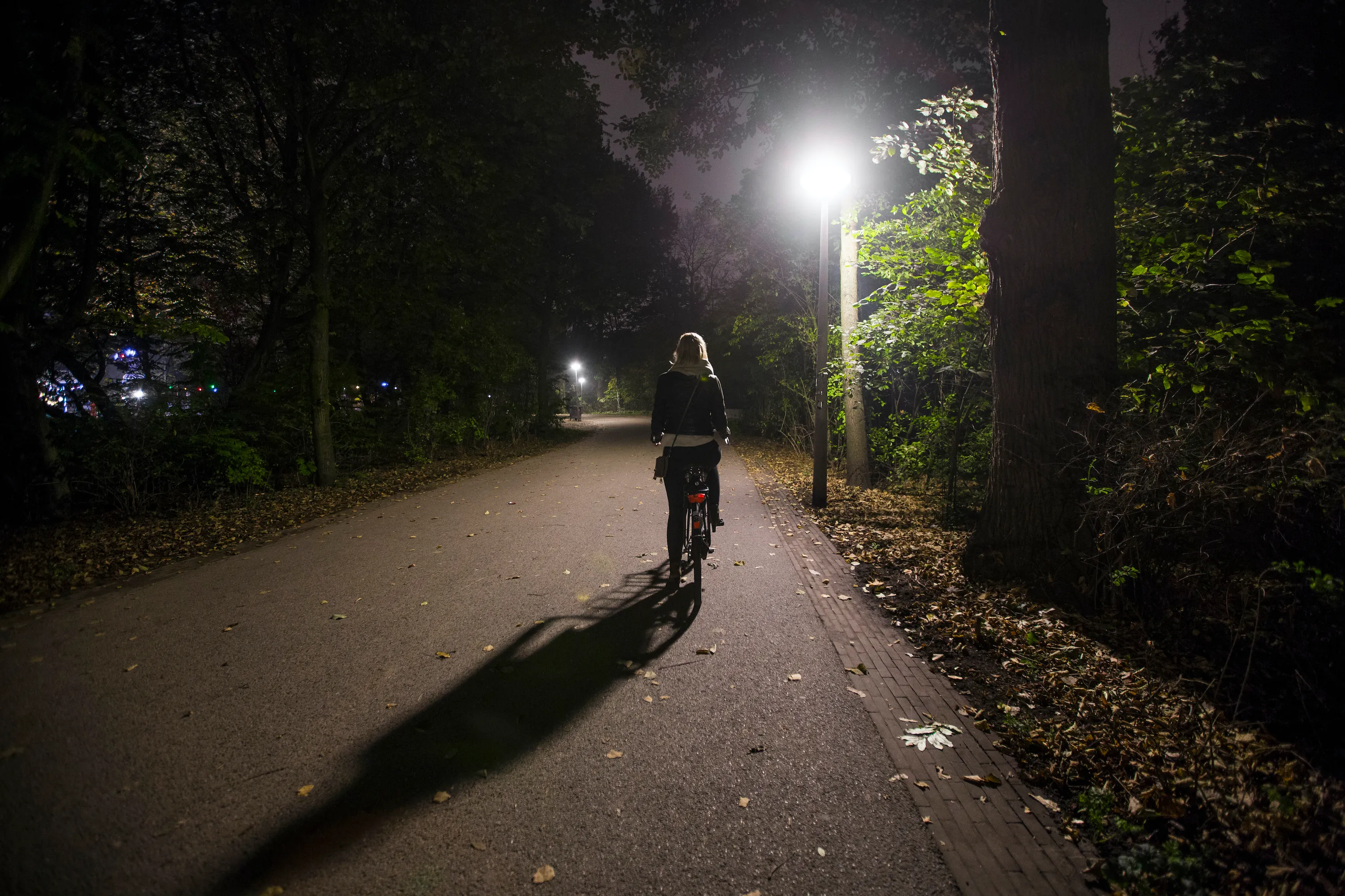 fietsen in het donker