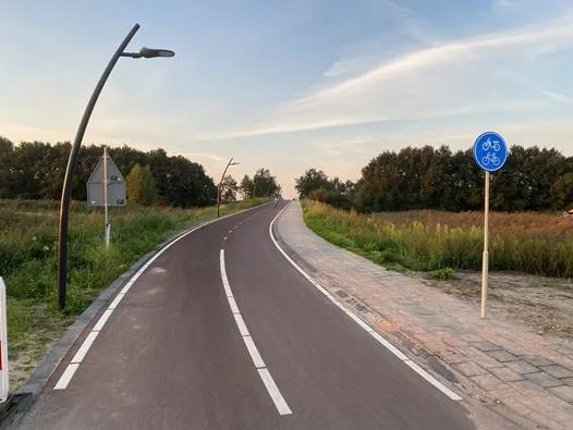 nieuw stuk fietspad campusgebied