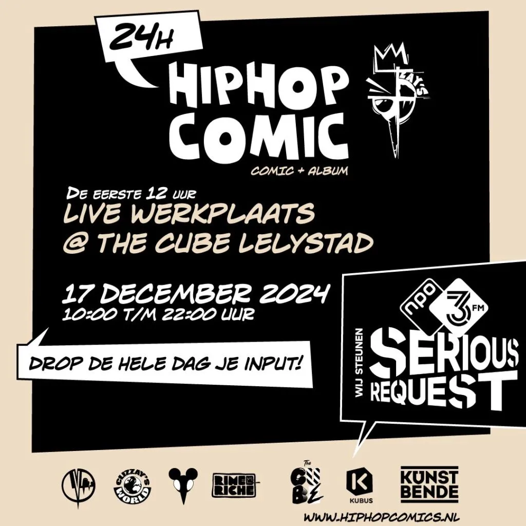 hiphop comic 24 uur artwork de kubus