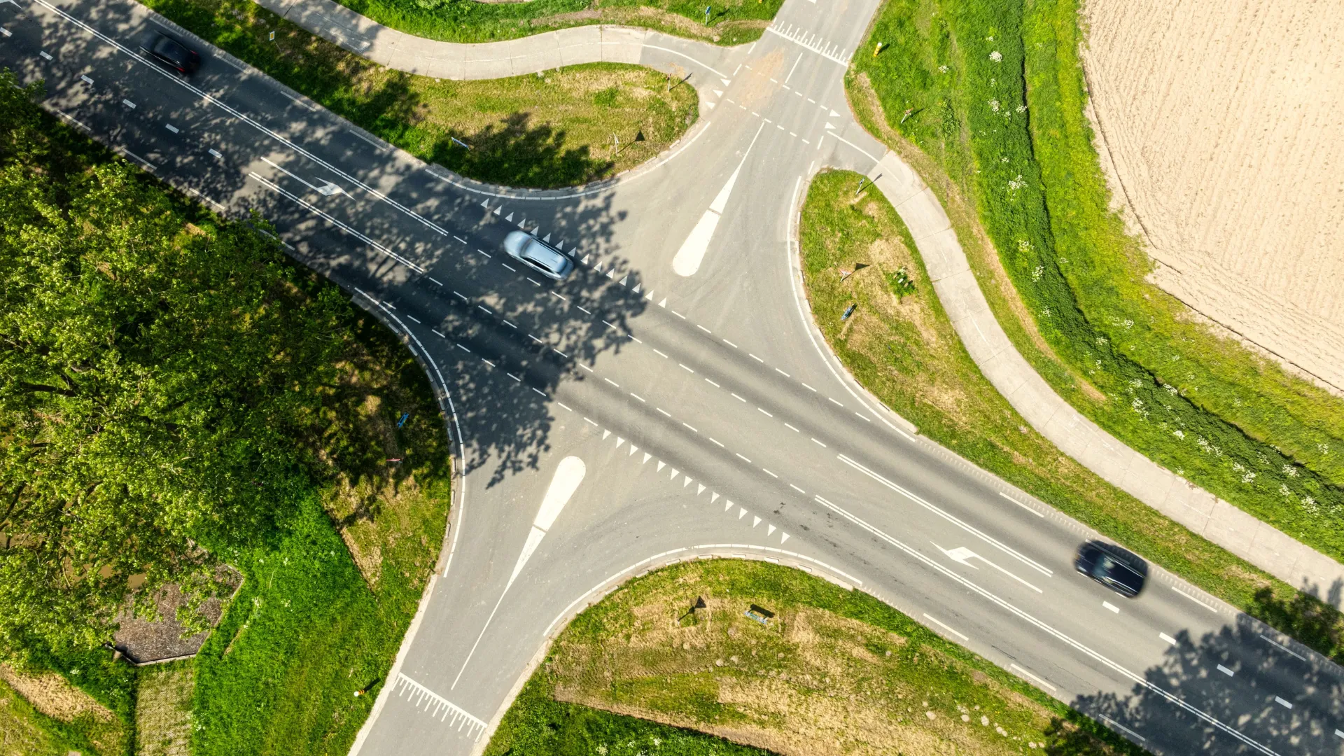 kruispunt vogelperspectief prov flevoland