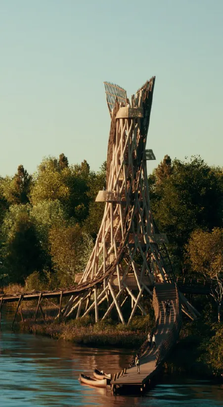 impressie uitkijktoren nationaal park nieuw land natrufied architecture gem lelystad
