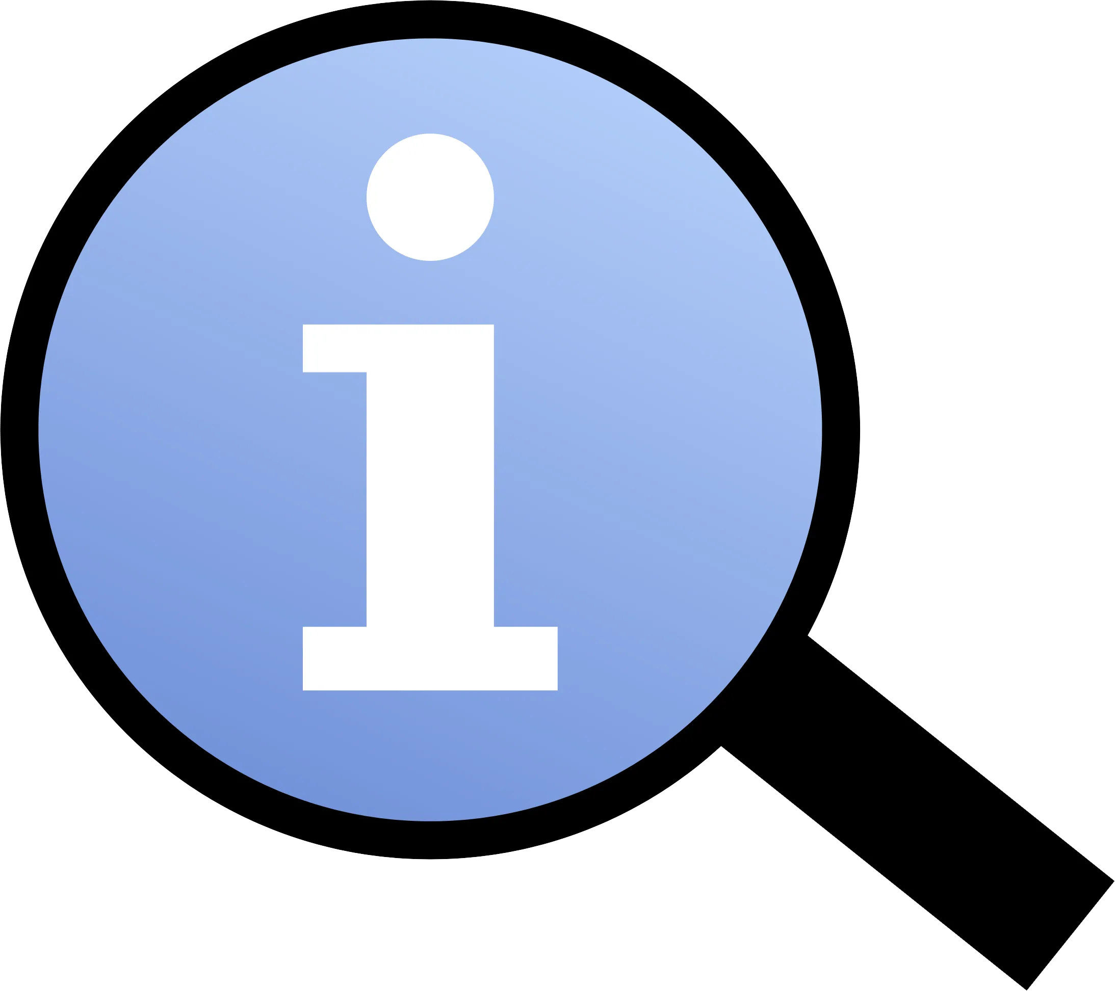 information magnifier icon