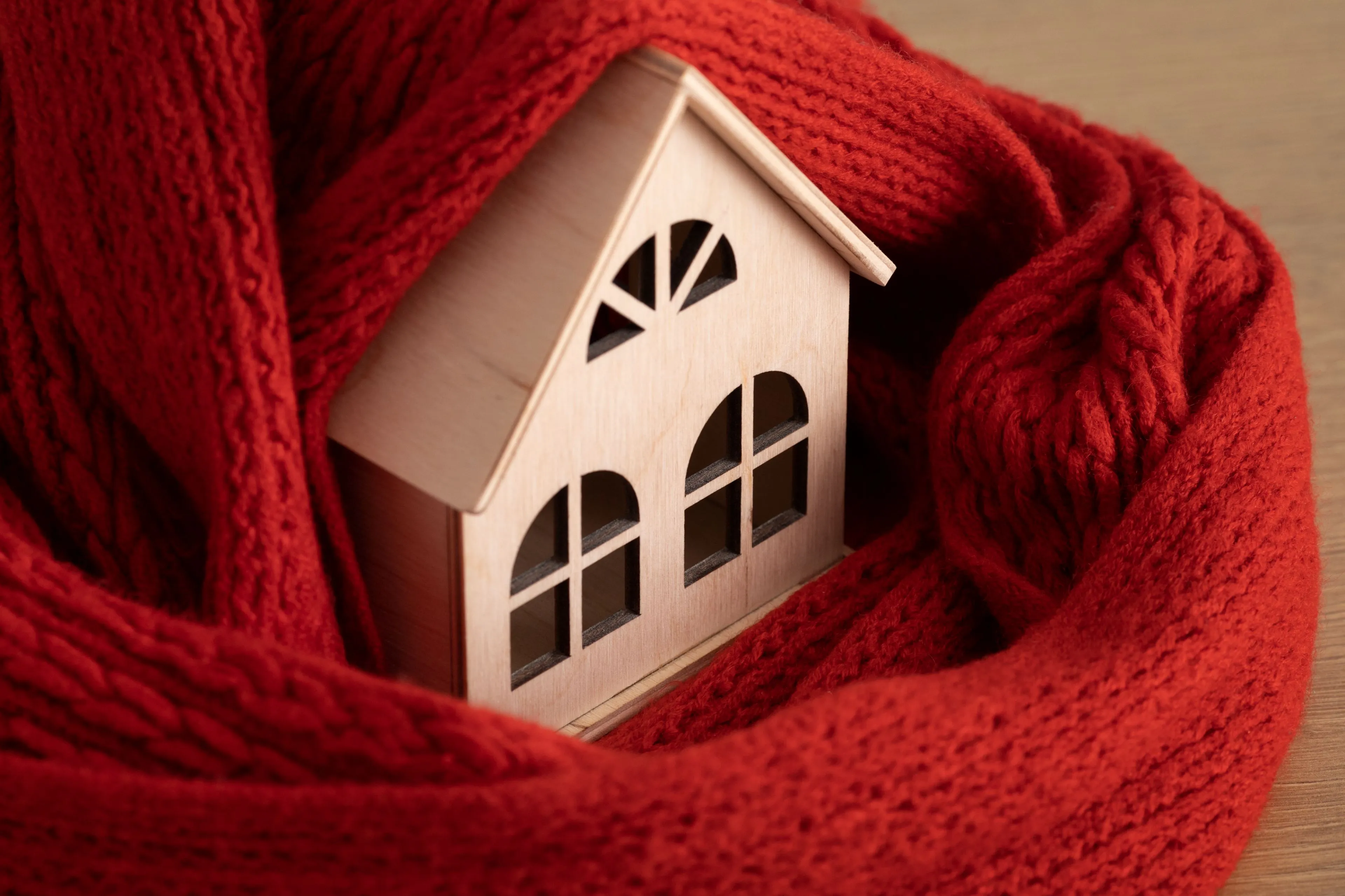 cozy house concept with wooden toy house