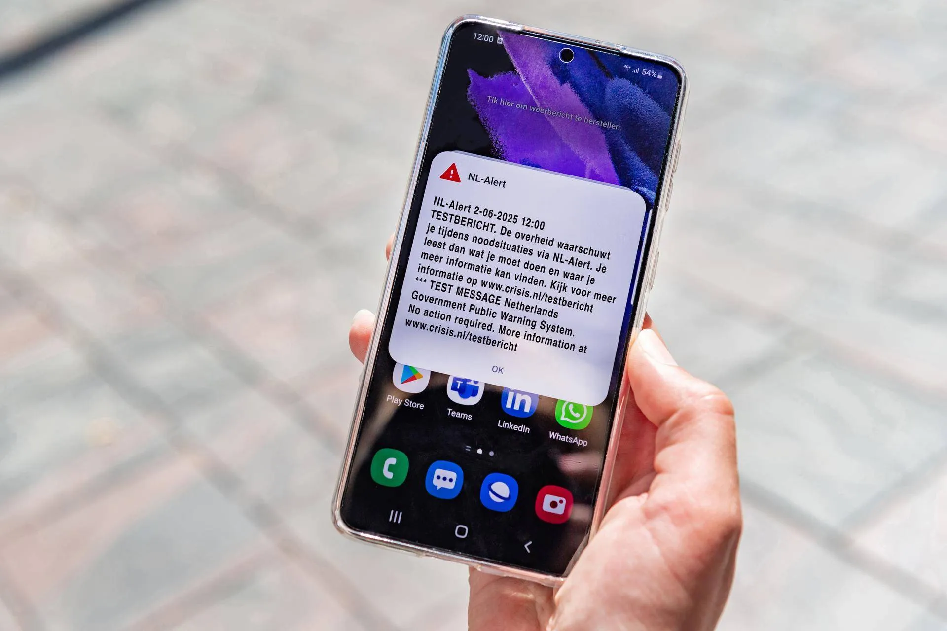 nl alert testbericht mobiele telefoon juni25