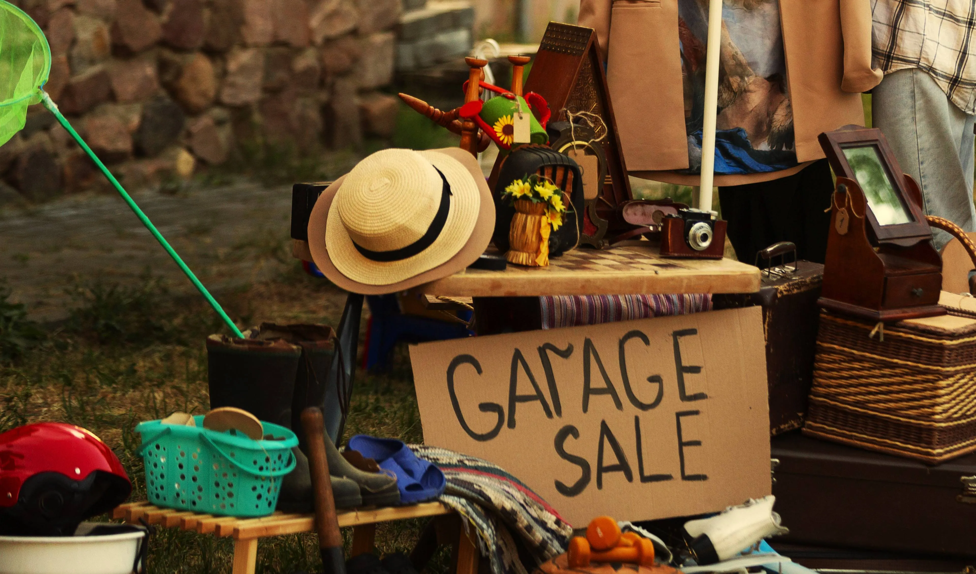 full-shot-woman-garage-sale