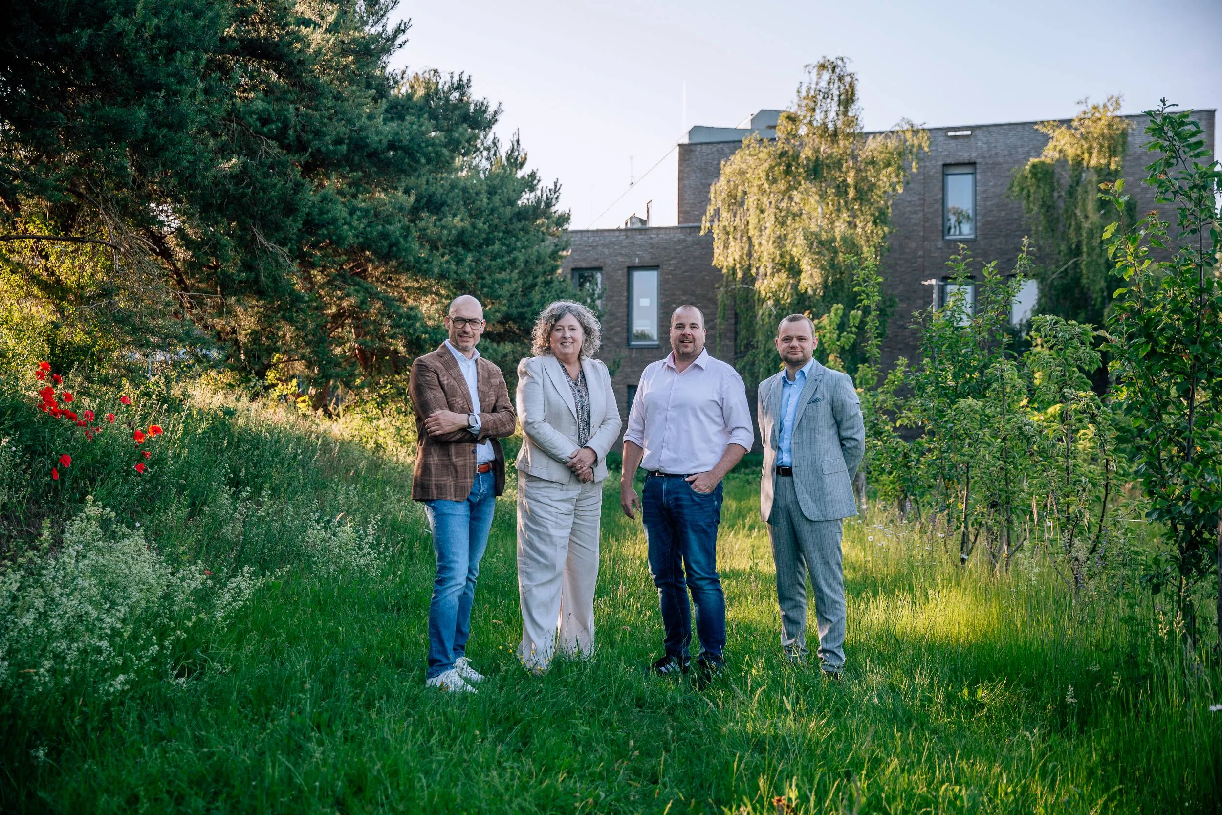 Foto van de vier wethouders van gemeente Leudal