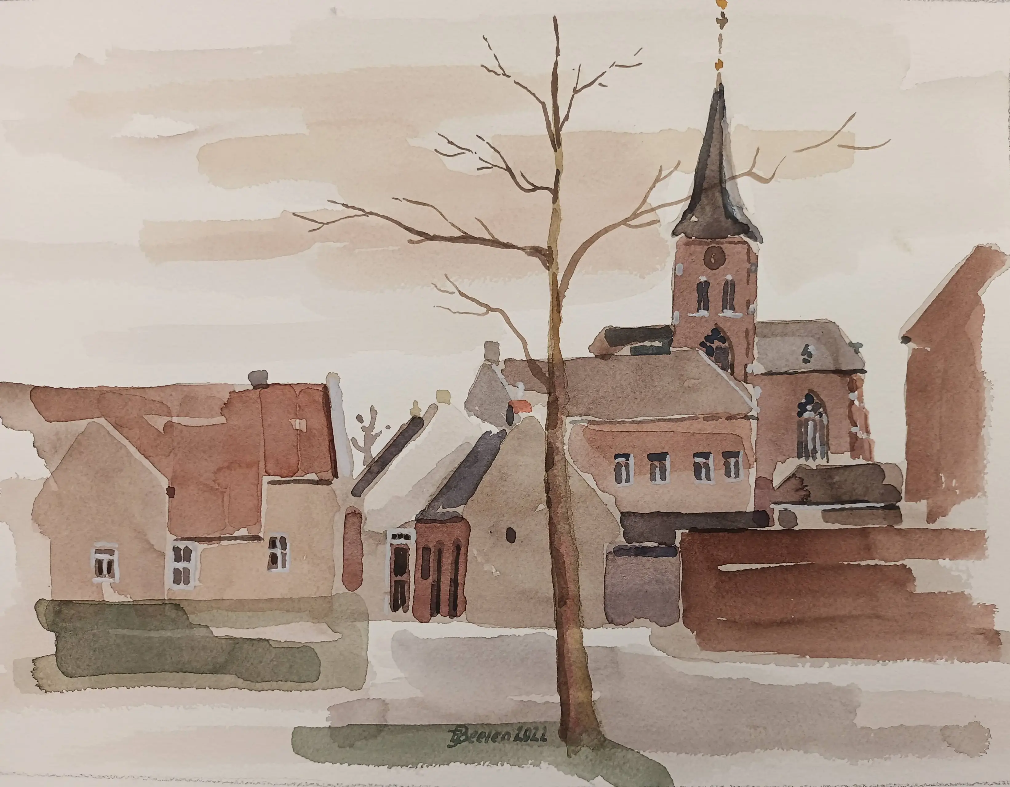 Dorpstraat achter t Sinterkläöske  Jacques Beelen 2022