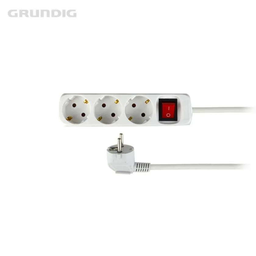 recallgrundig stekkerdoos 3 voudig met schakelaar 1