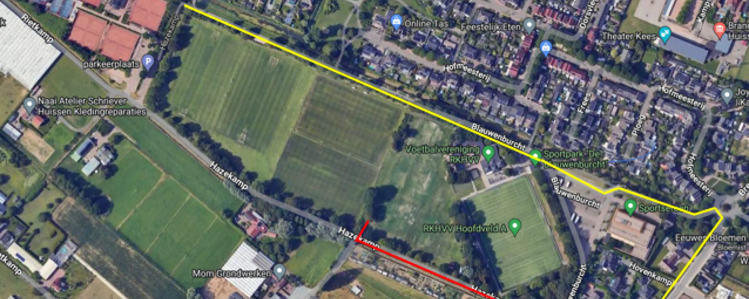 kunstgras blauwenburcht omleiding