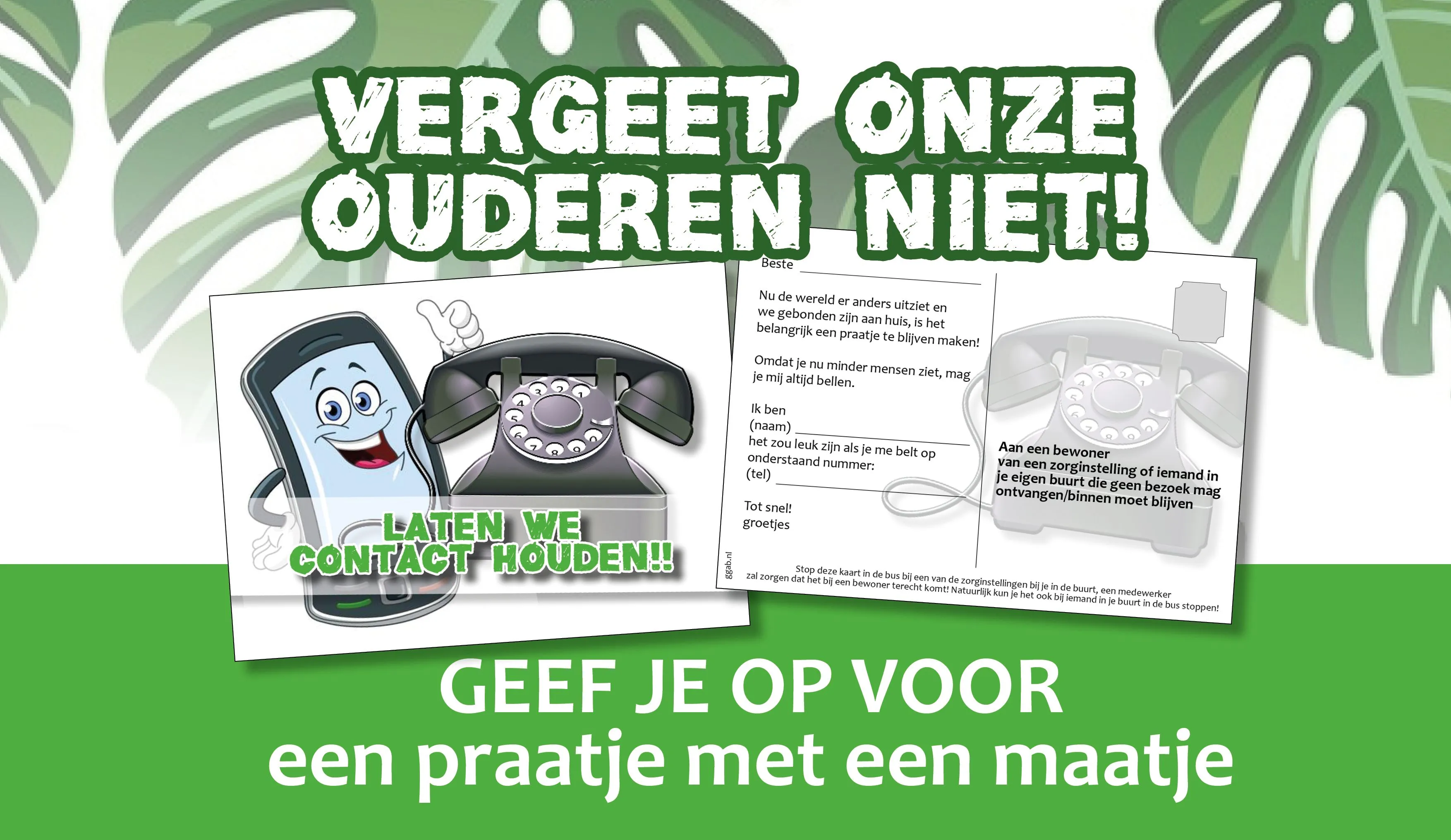 poster praatje met een belmaatjea