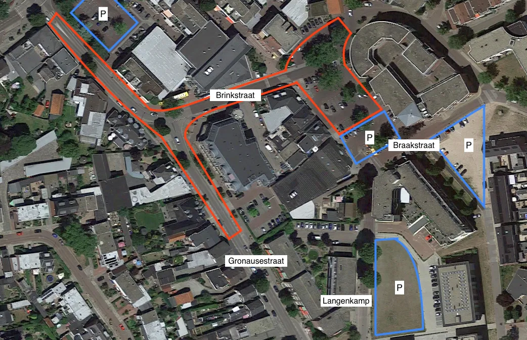 kaart parkeren en afgesloten voor verkeer