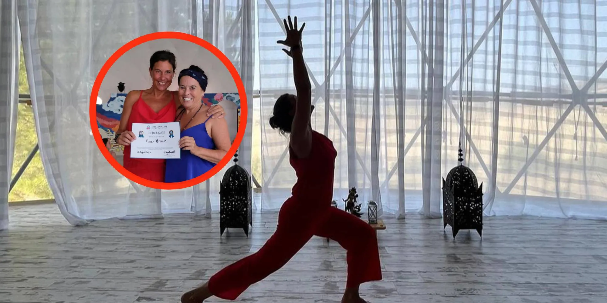 foto politiek verslaggever floor bremer legt zichzelf in de knoop op yogamatje