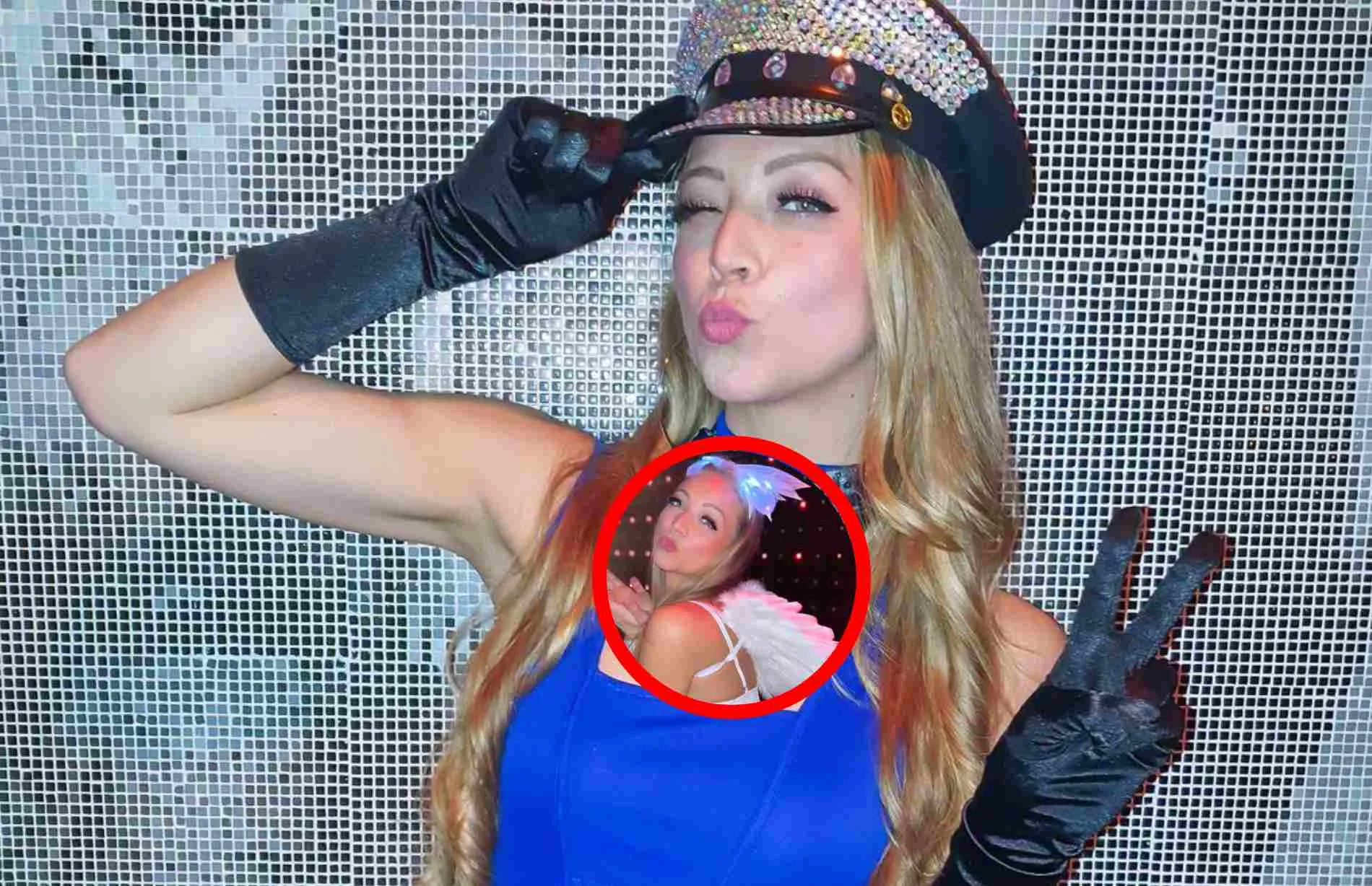 ashley zaat trekt rokje omhoog