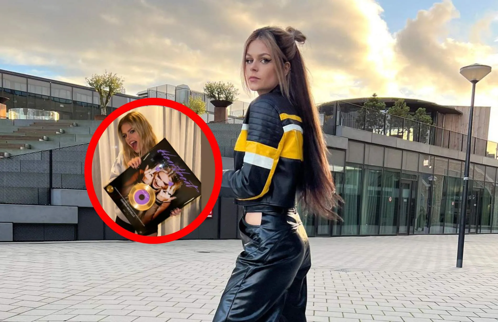 davina michelle poseert in gescheurd broekje