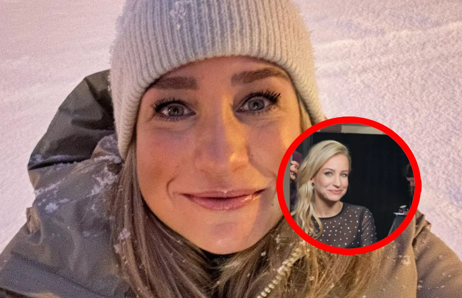 dionne stax in de spiegel met doorschijnend topje