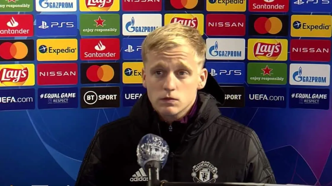 donny van de beek manchester united basakshehir champions league goal interview