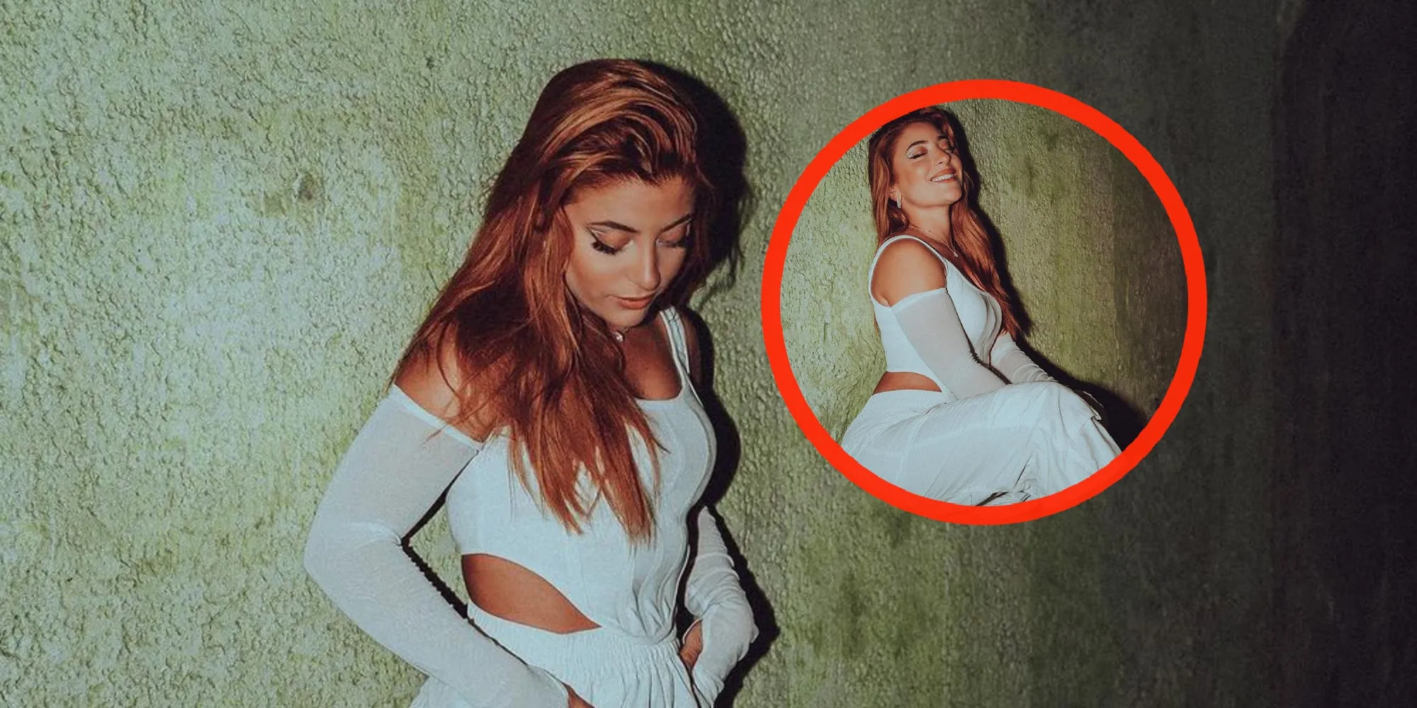 foto amy vol van og3ne gaat diep door haar knieen in doorschijnend broekje