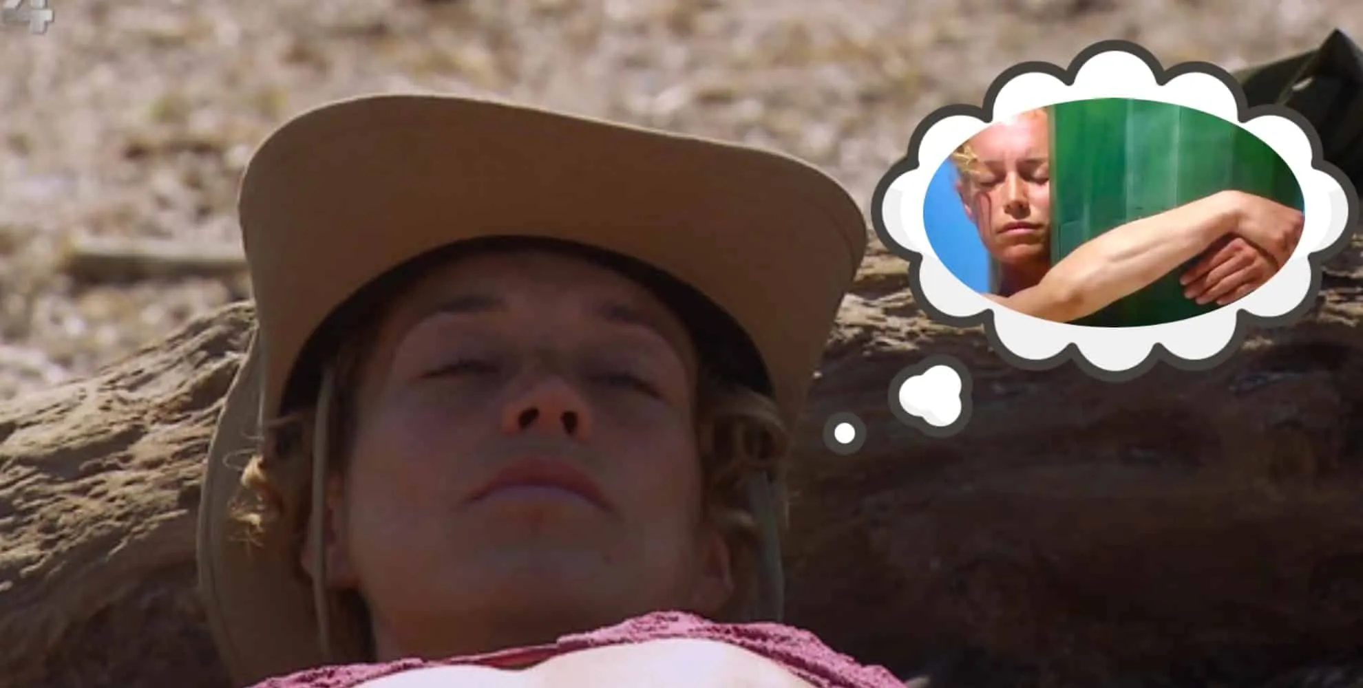 foto anouk maas valt in slaap tijdens finale proef expeditie robinson 1