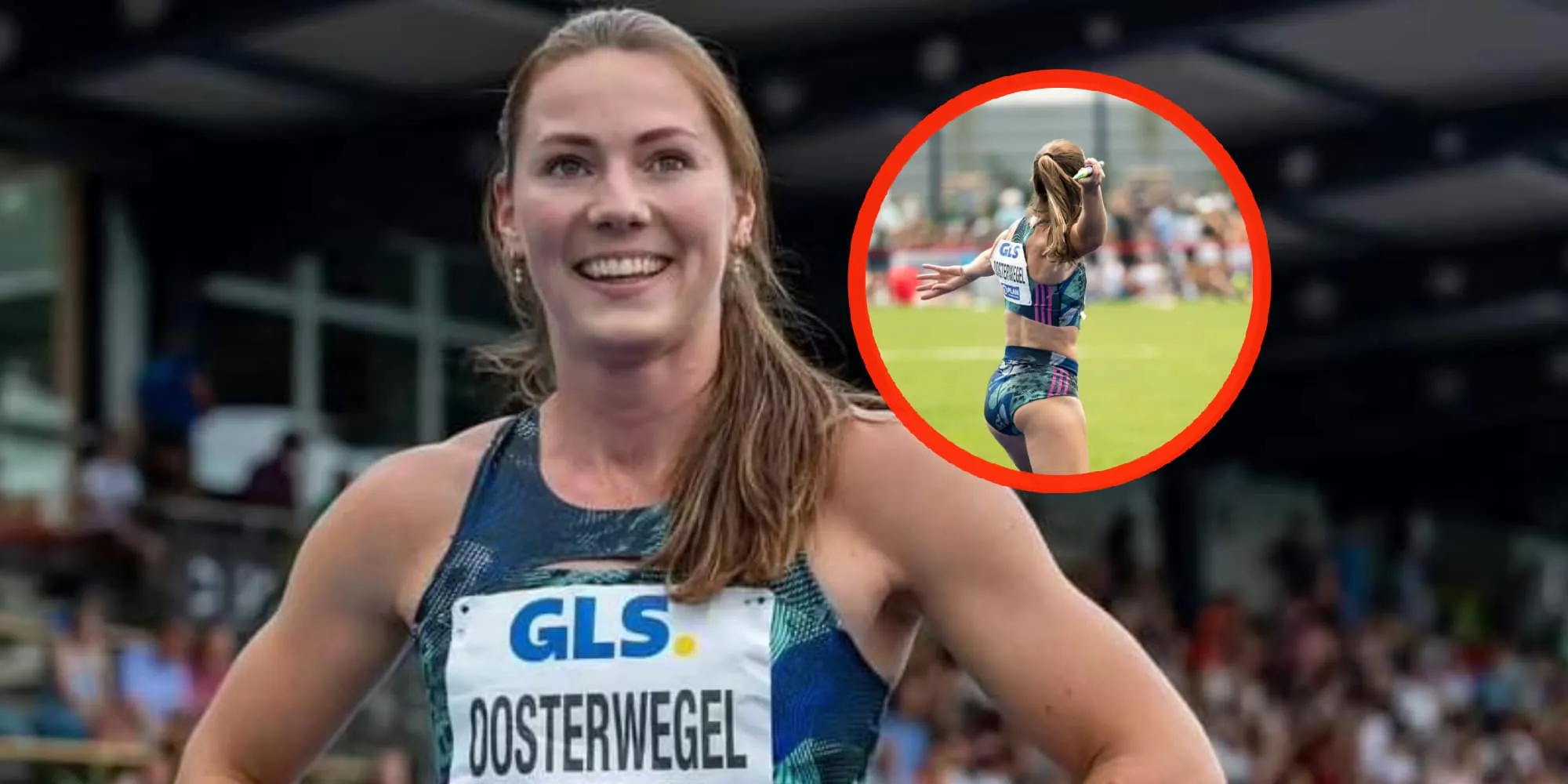 foto atlete emma oosterwegel betrapt met enorme paal in haar hand