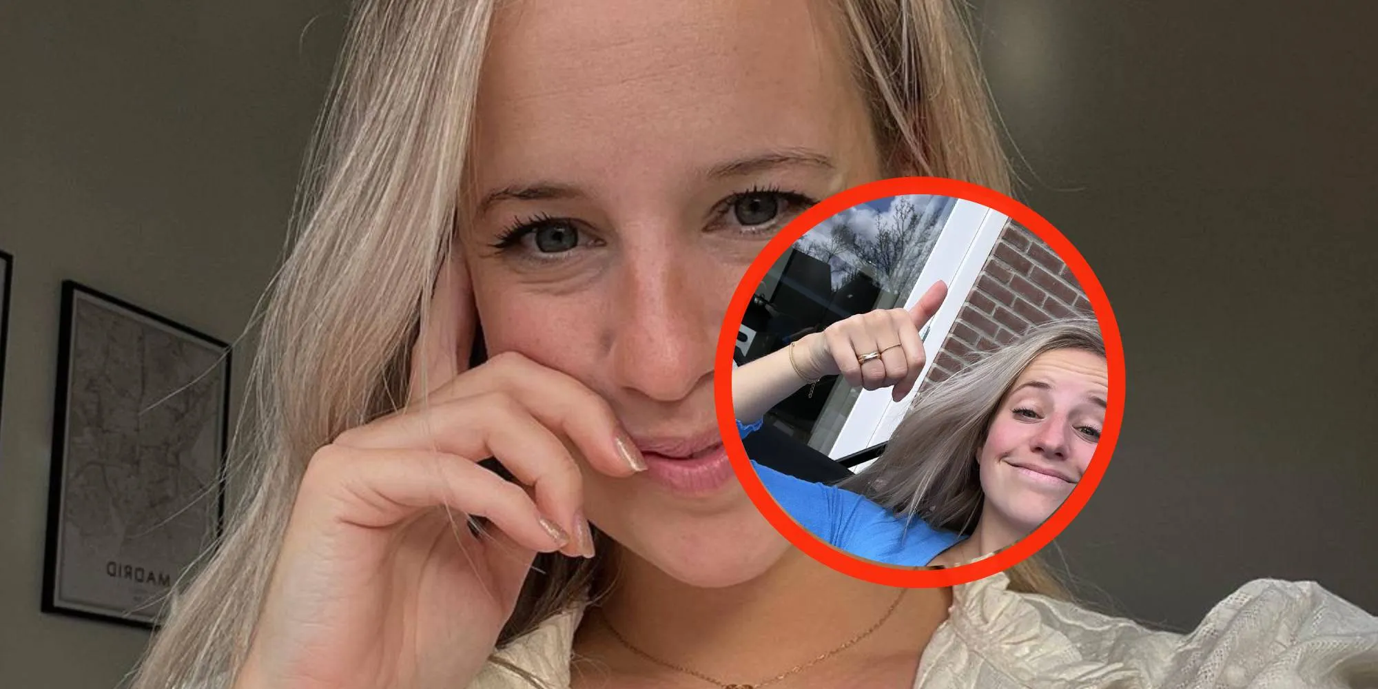 foto dee van der zeeuw zet knoopjes van goedgevuld topje zwaar onder druk