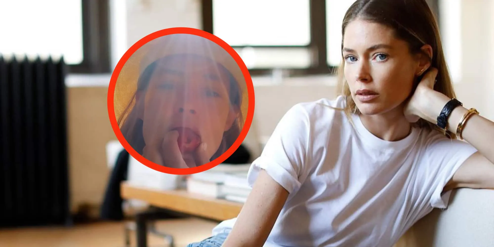 foto doutzen kroes buigt voorover en laat haar heerlijke aardbeitjes zien