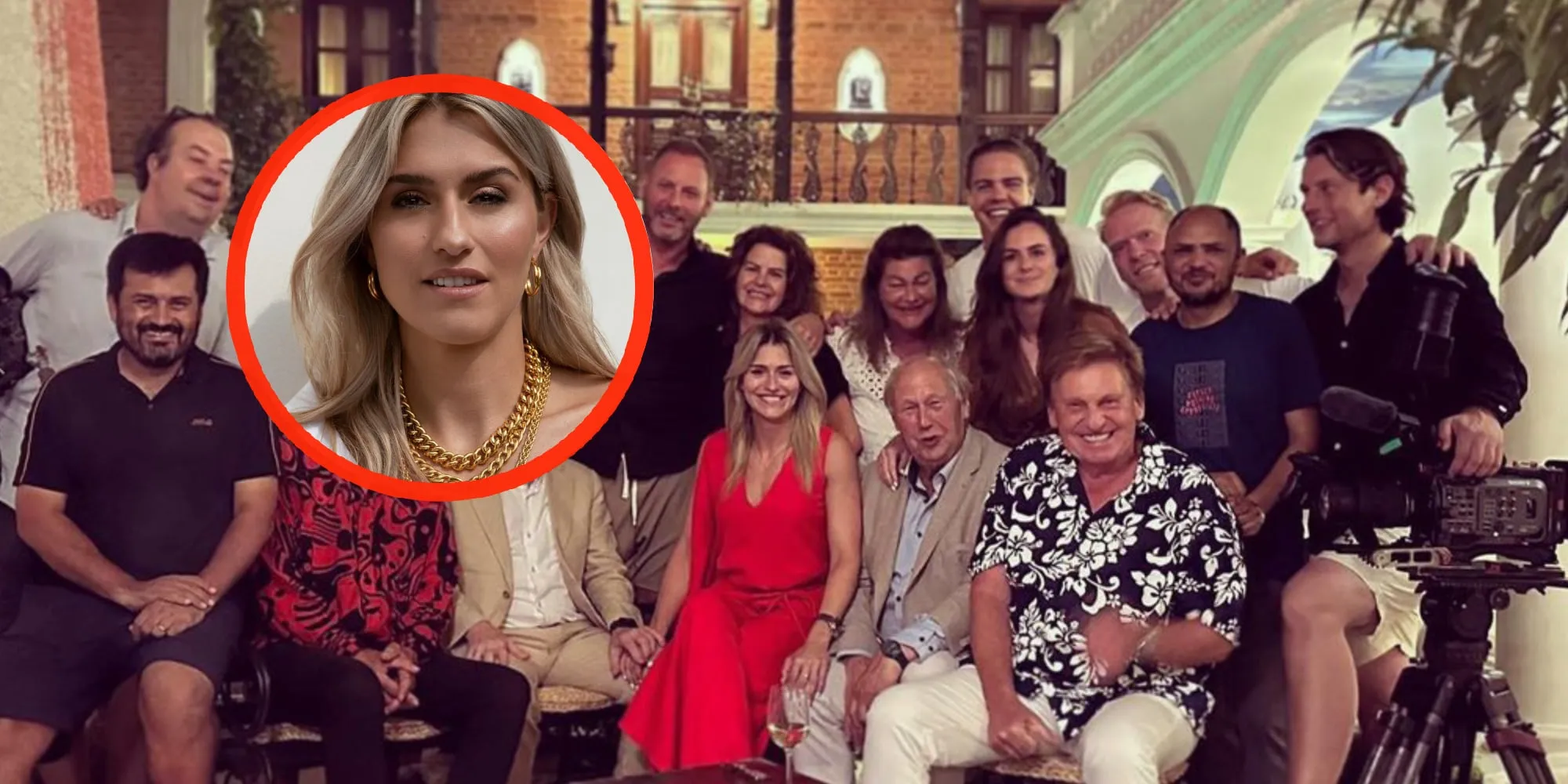 foto estavana polman laat zich omsingelen door groep mannen tijdens warme vakantie