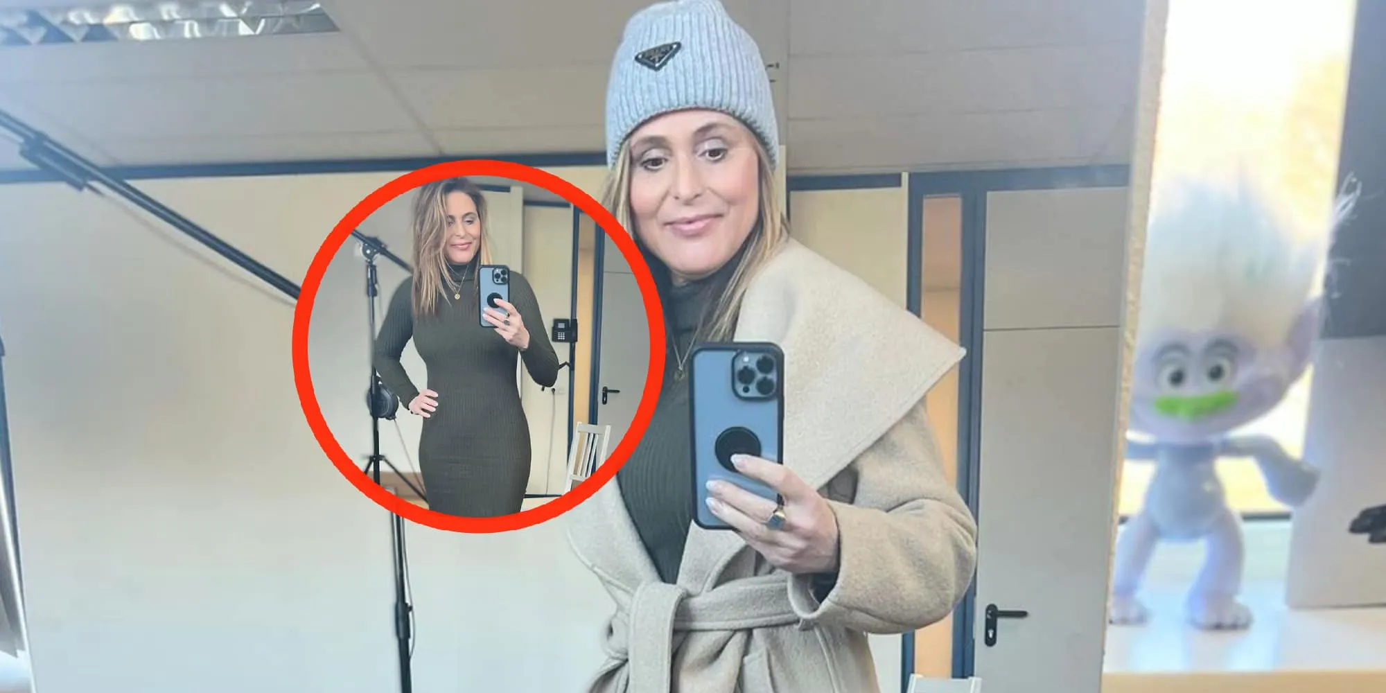 foto heleen van royen kleedt zich uit voor de spiegel