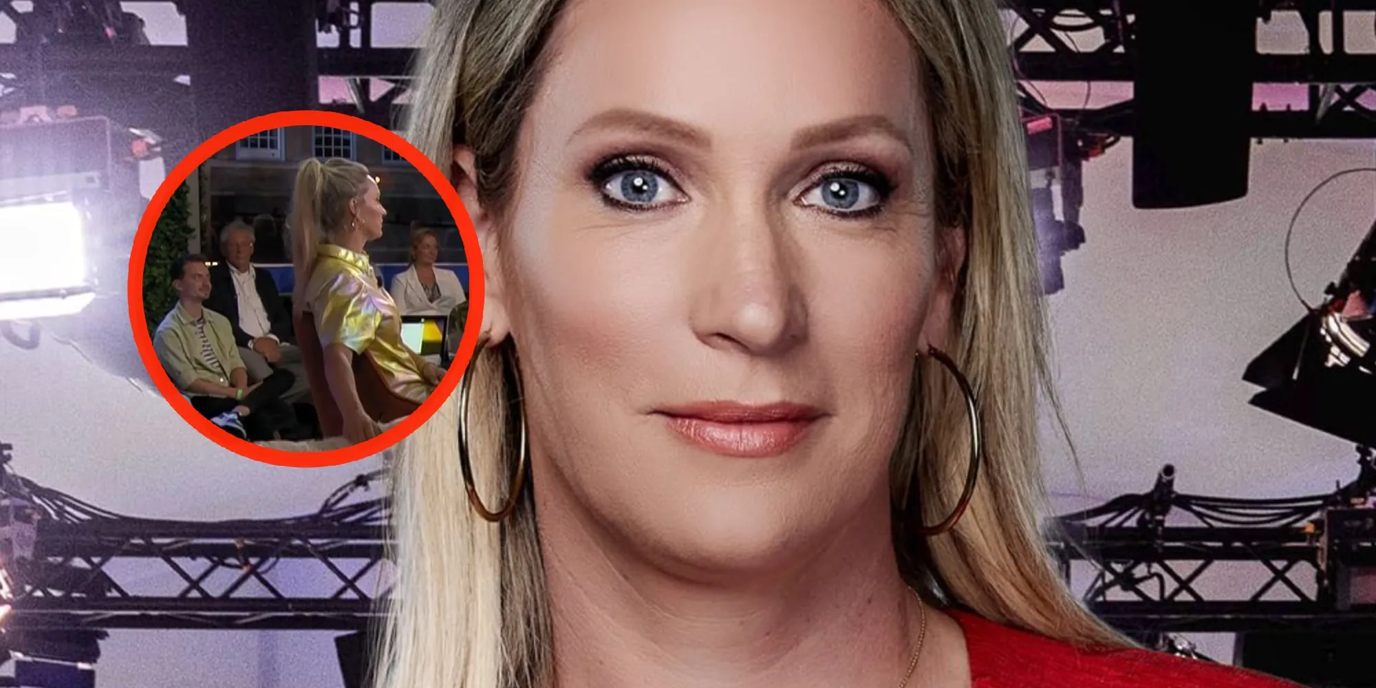 foto helene hendriks streelt gast onder tafel tijdens uitzending oranjezomer