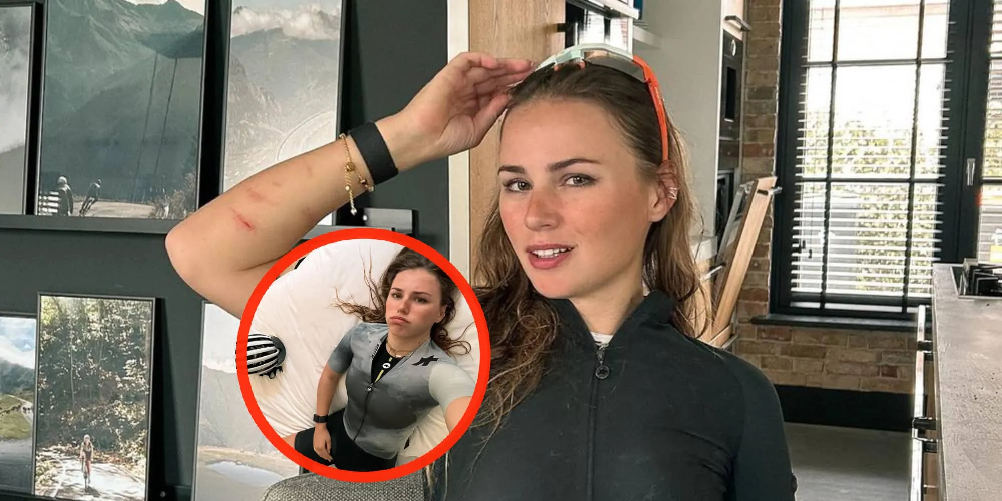 foto het lijf van puck moonen zit onder de krassen na wilde speelsessie