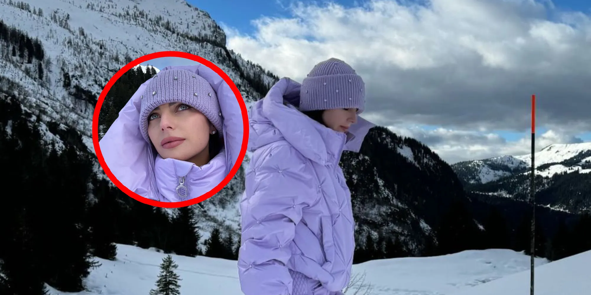foto ingesneeuwde kelly piquet laat zich trekken tijdens vakantietripje