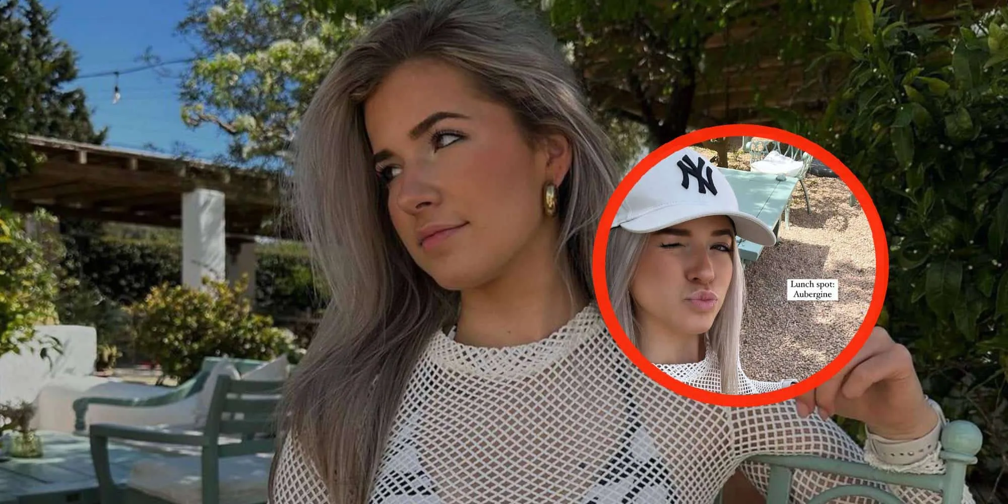foto jade anna geeft kusje in doorschijnend shirtje