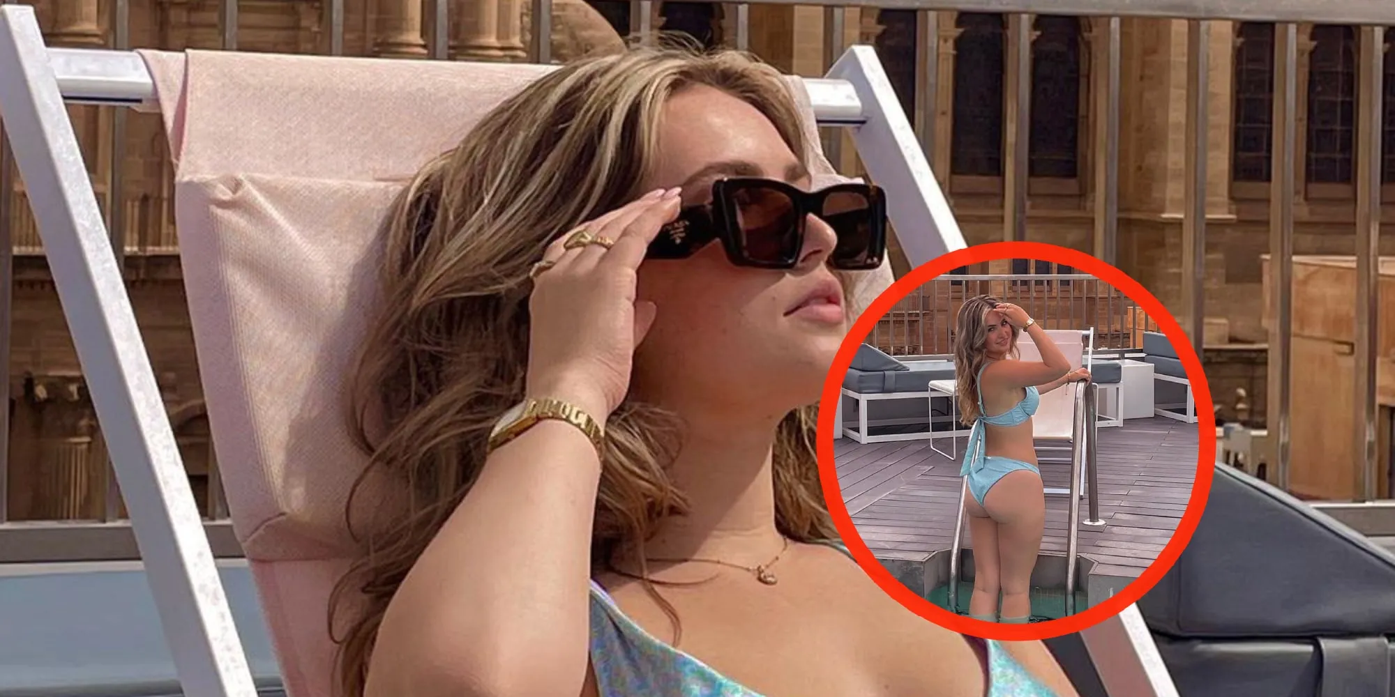 foto joy bosz laat haar voor en achterkant zien in badkleding