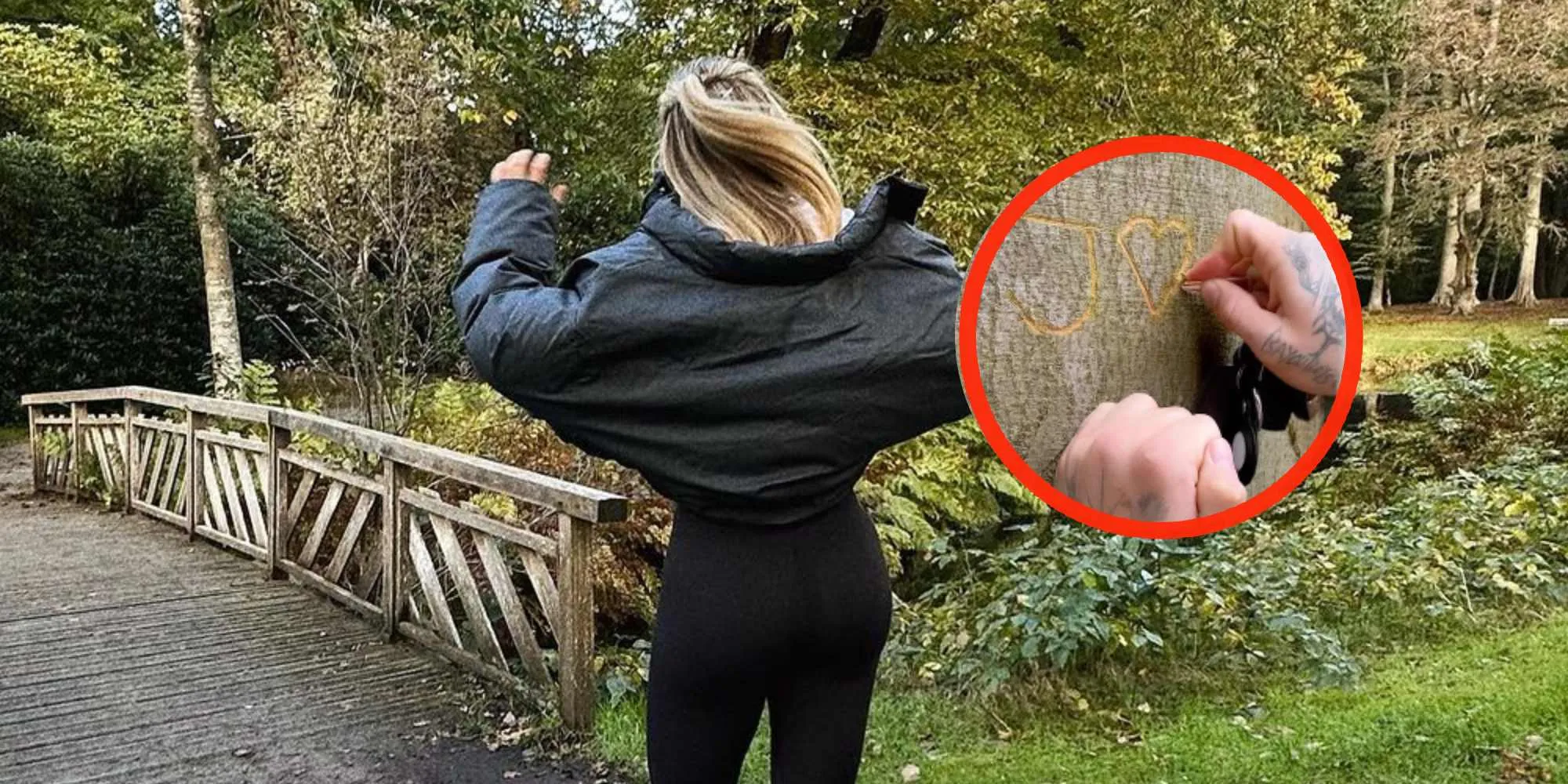 foto jutta leerdam en jake paul gaan stapje te ver tijdens intieme boswandeling