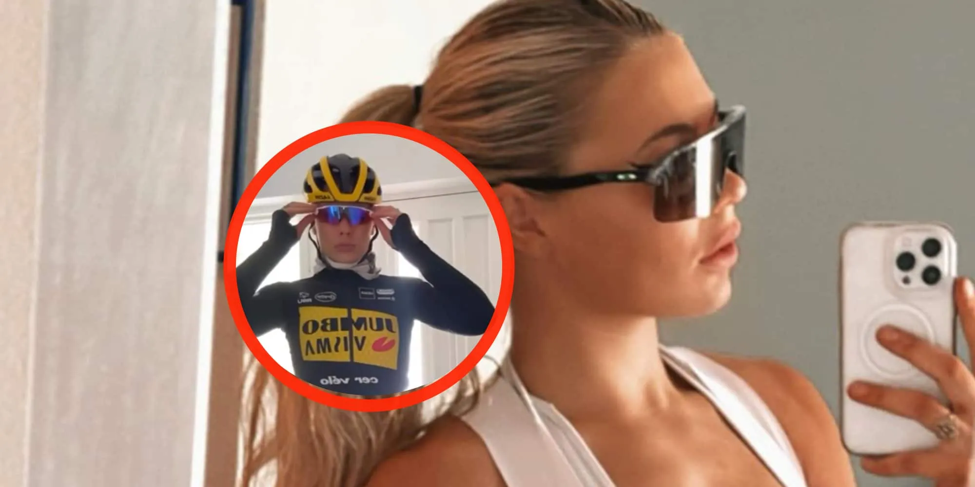 foto jutta leerdam laat zich van alle kanten zien in strak fietsbroekje