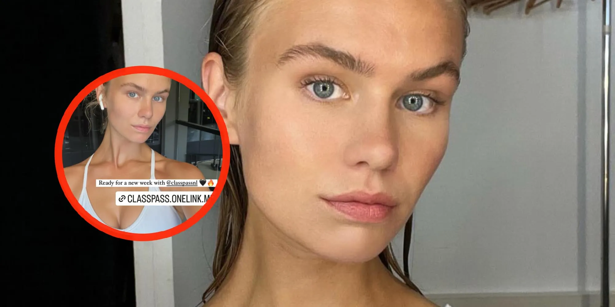 foto lieke van der hoorn showt afgeknelde voorgevel in sportkleding