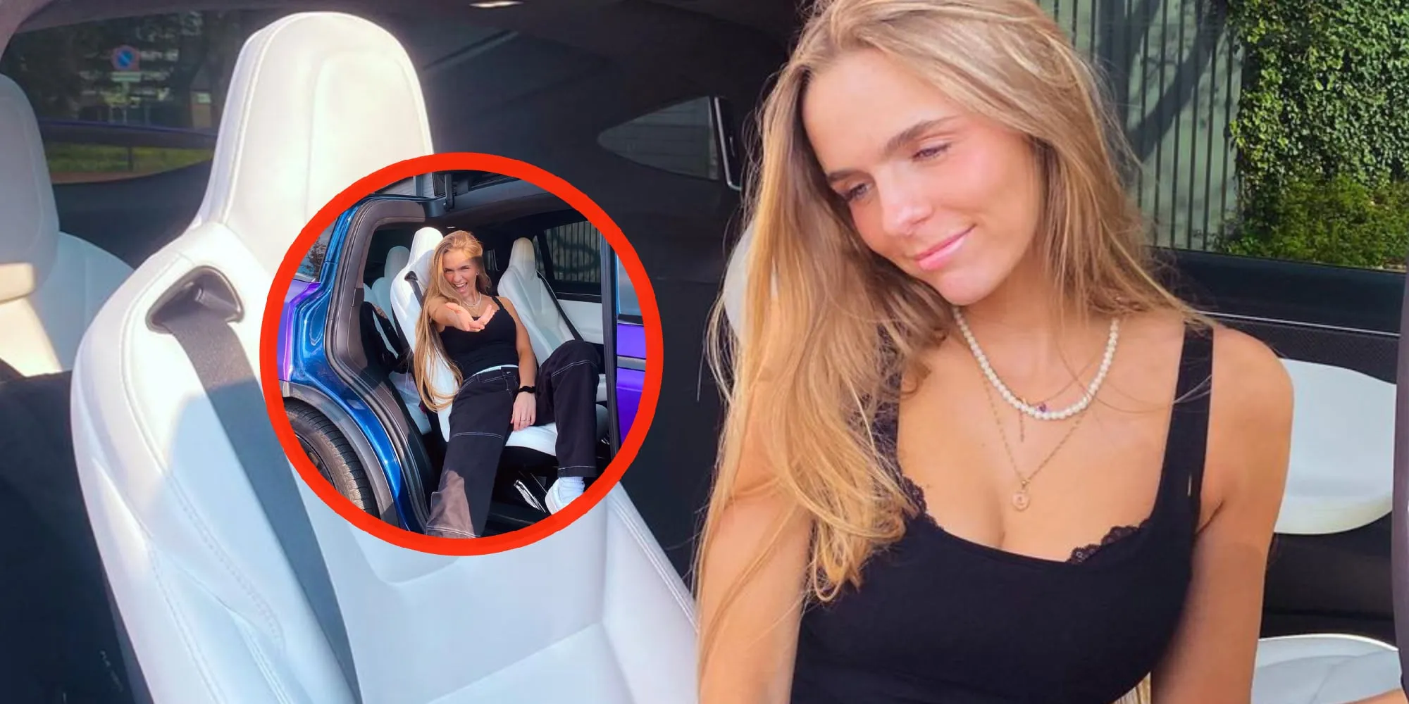 foto lies zhara poseert met afgezakte broek in peperdure auto 1