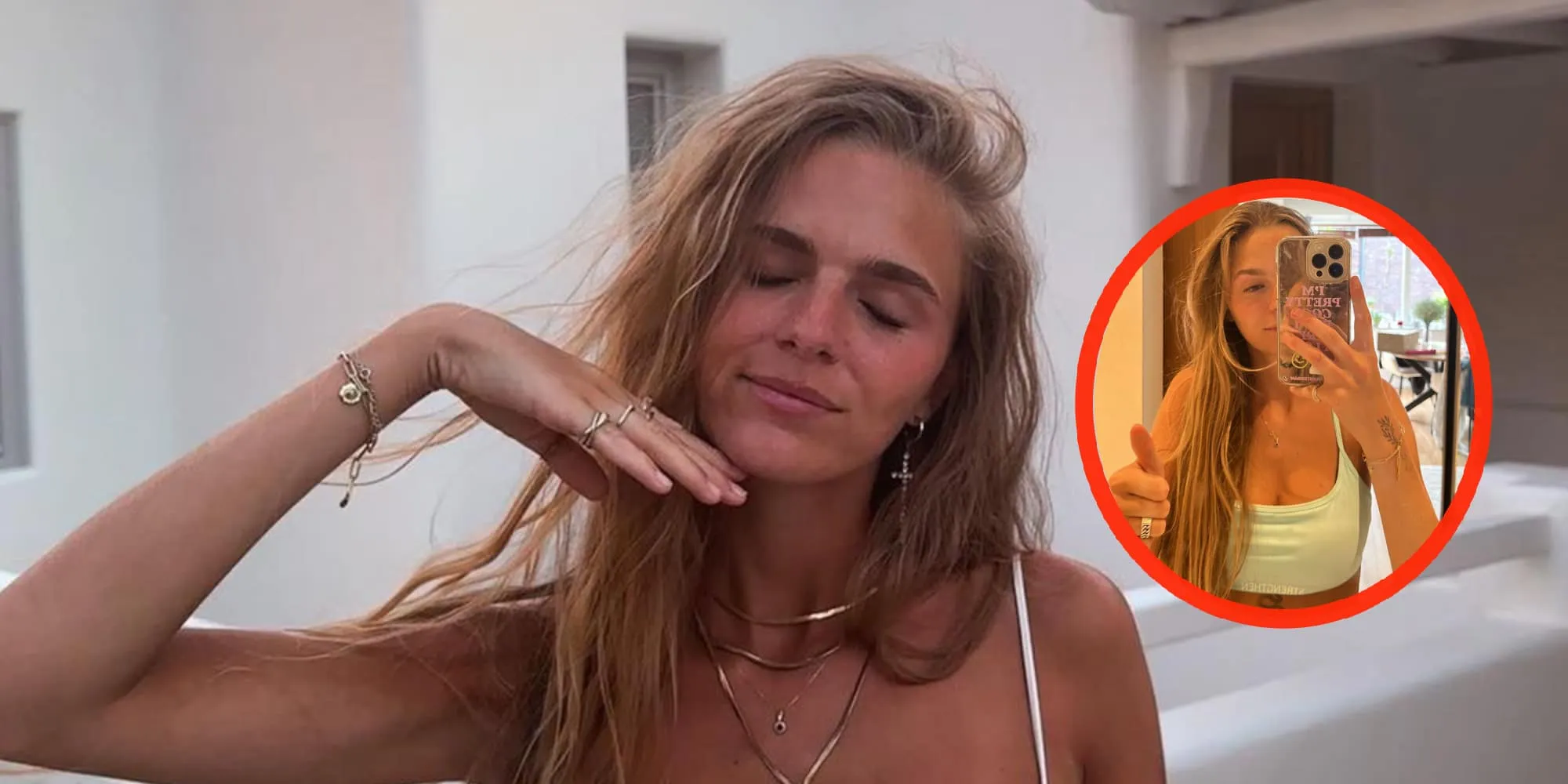 foto lies zhara showt haar goedgevulde topje in de spiegel