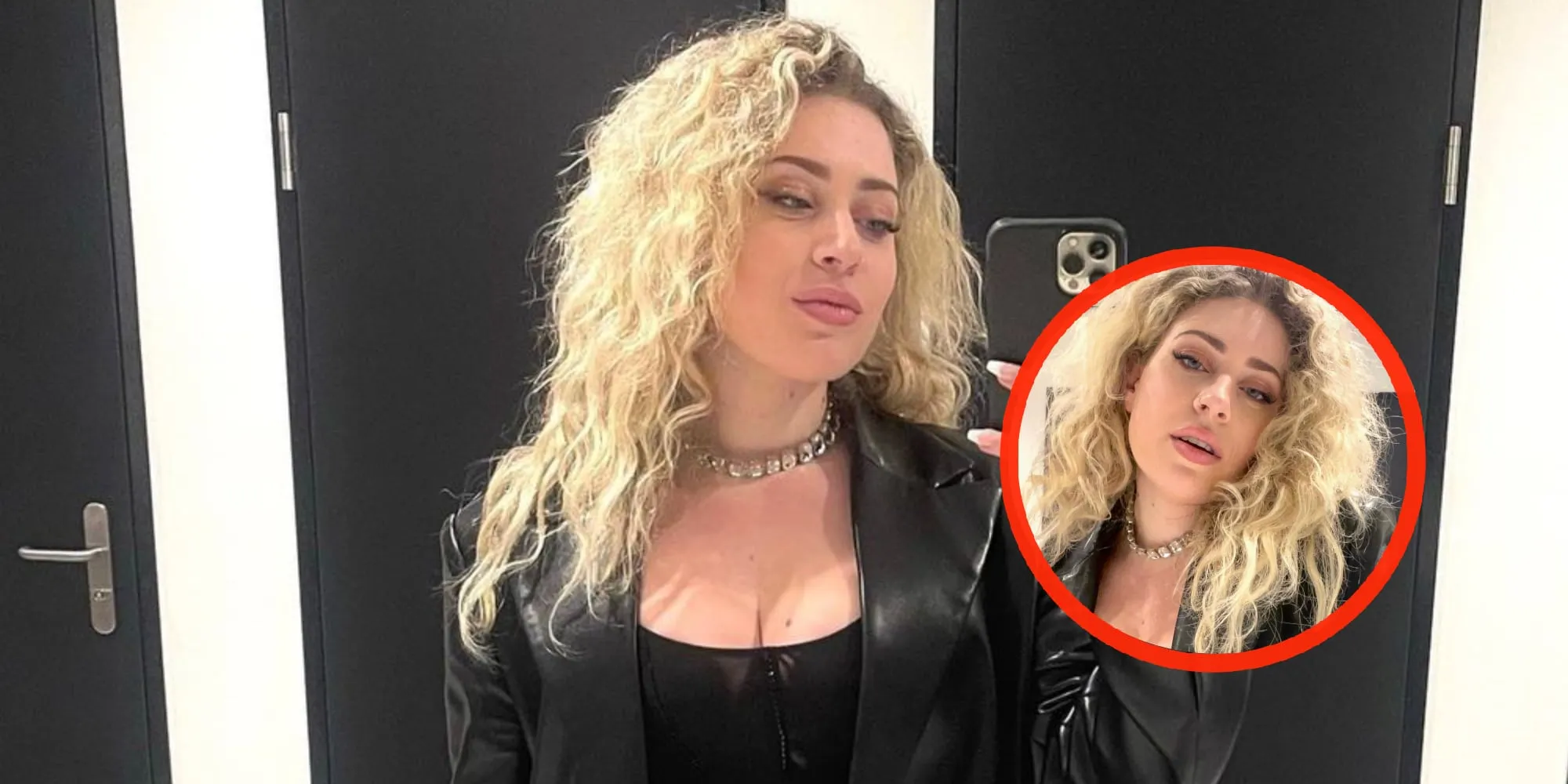 foto lisa vol toont haar goedgevulde shirtje in kleedkamer