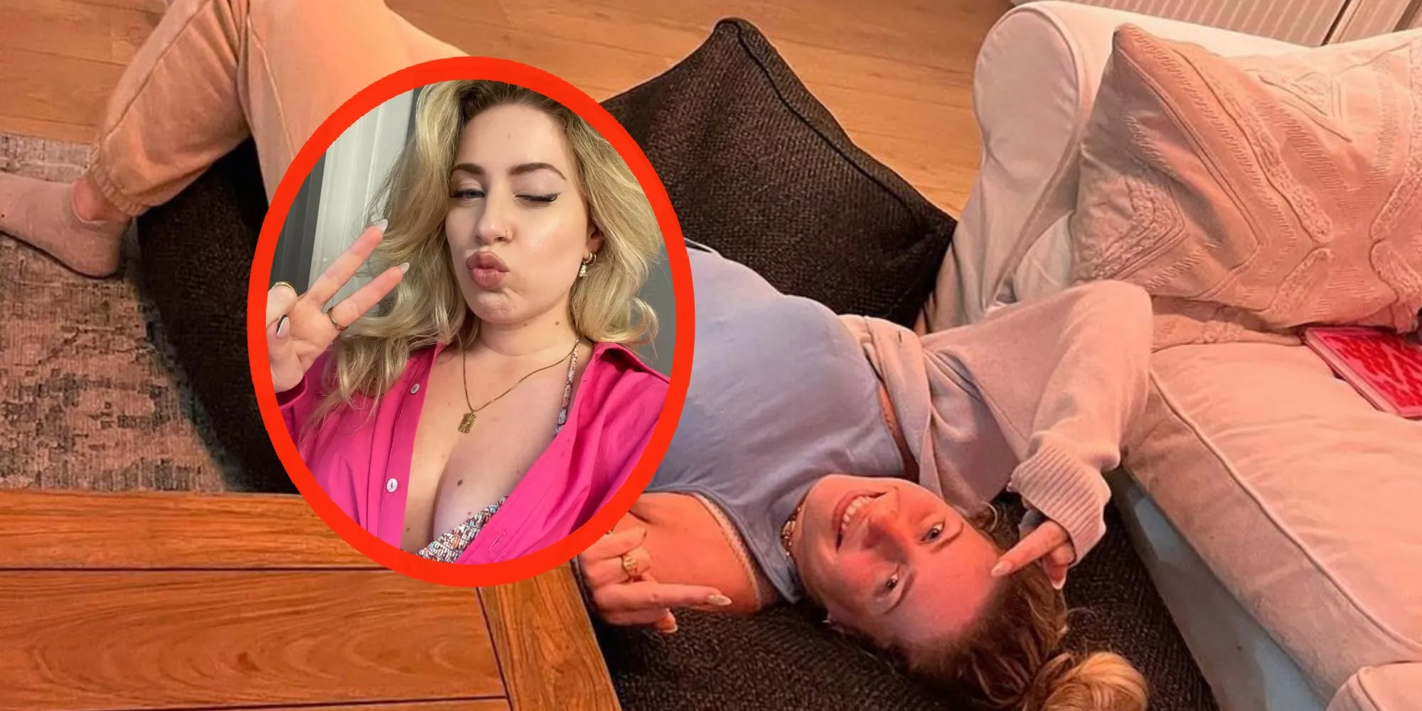foto lisa vol van og3ne knoopt haar blouse los voor heerlijk inkijkje