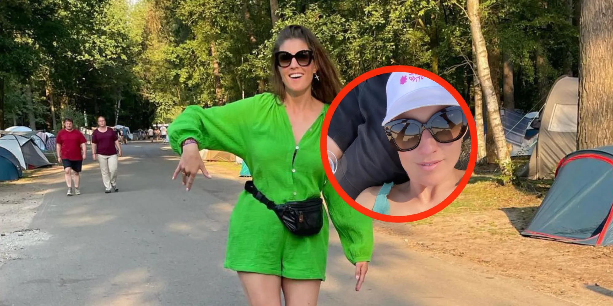 foto marieke elsinga poseert als festivalmeisje in kort rokje