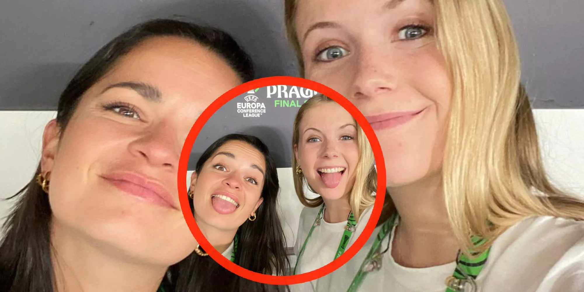 foto noa vahle en collega fresia gebruiken hun tongen na heerlijk avondje