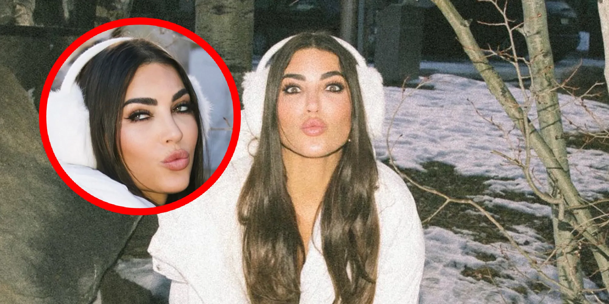 foto rillende yolanthe laat fans watertanden met veel te kort jurkje in de sneeuw