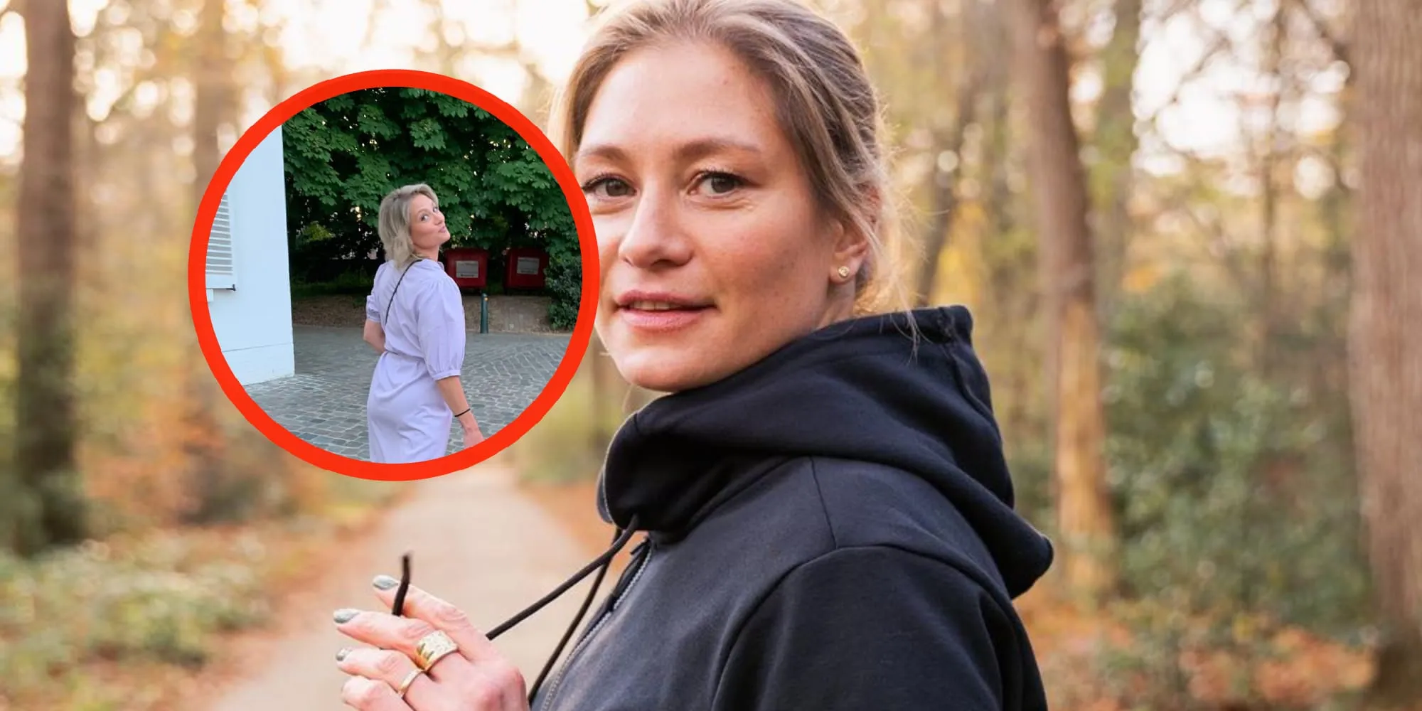 foto roxane knetemann tuit haar lippen en laat achterzijde zien