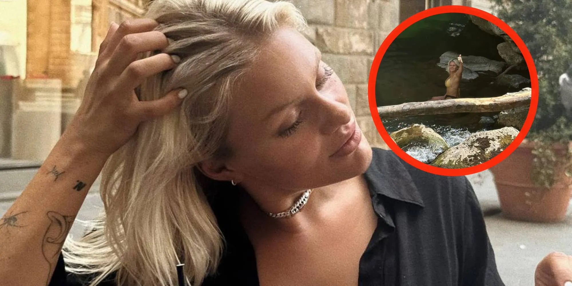 foto roxanne kwant laat haar blouse op heerlijke manier openhangen