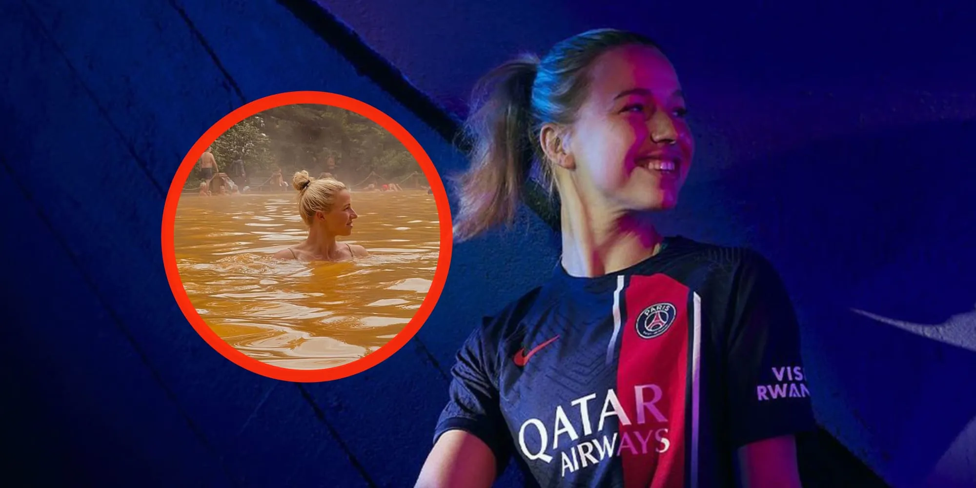 foto schaars geklede jackie groenen dompelt zich onder in smerig goedje