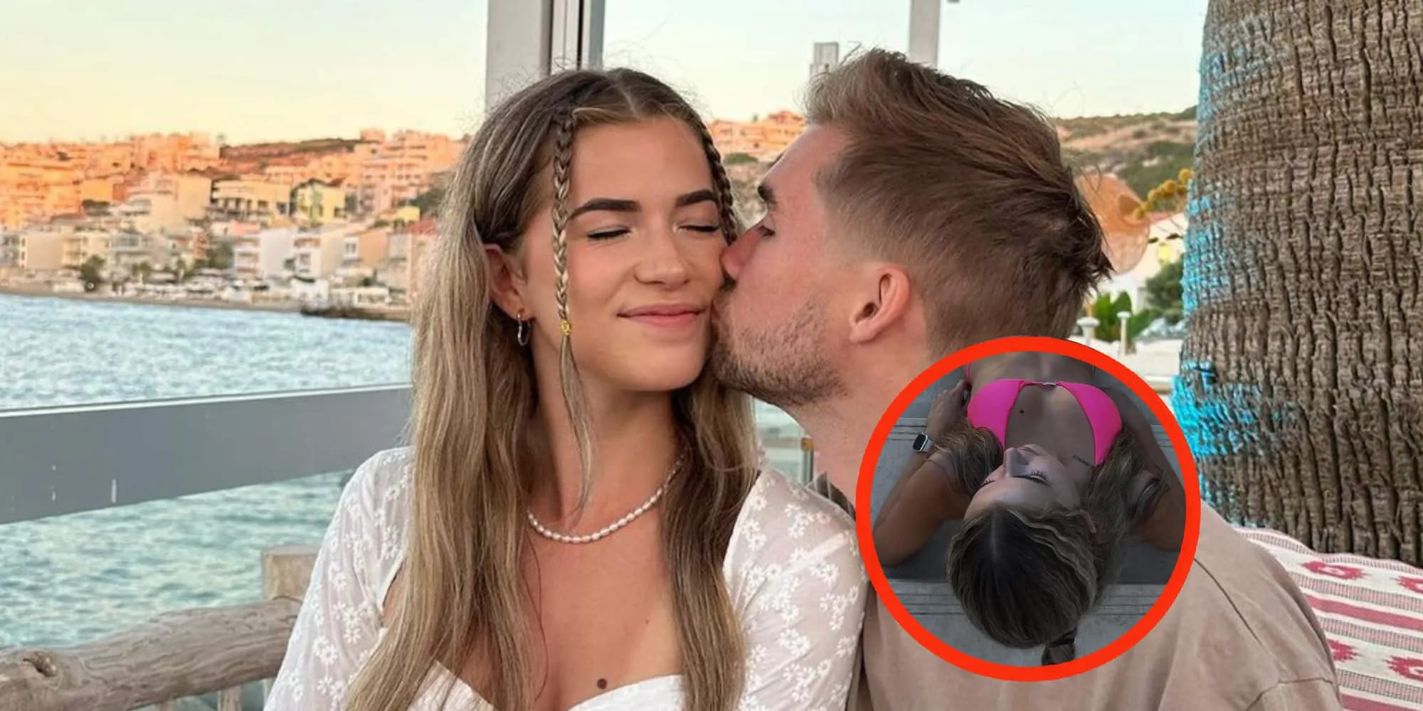 foto schaars geklede jade anna laat zich van bovenaf begluren