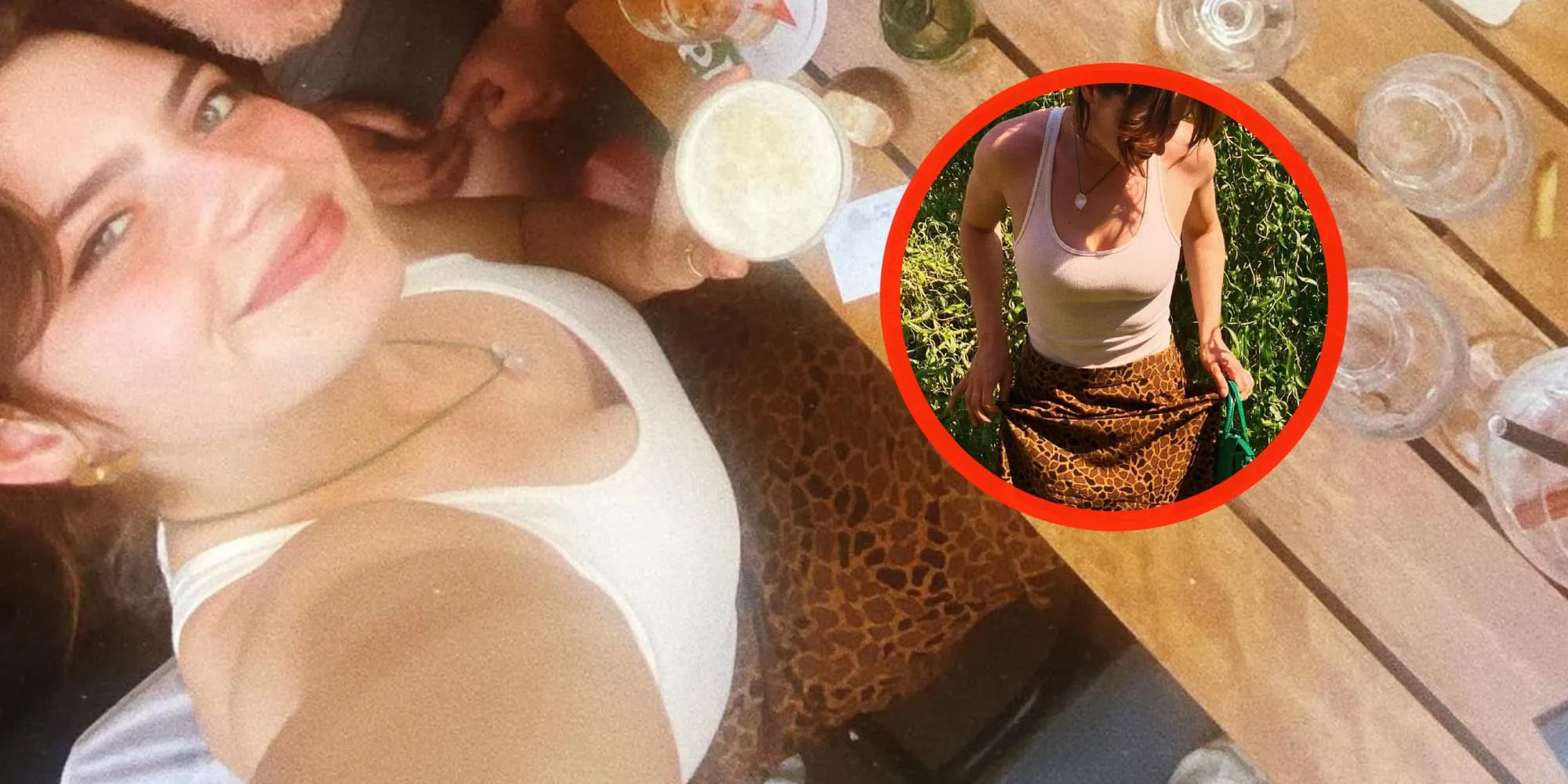 foto sophie bouquet gaat voor extreem laag topje in bloedhete zon