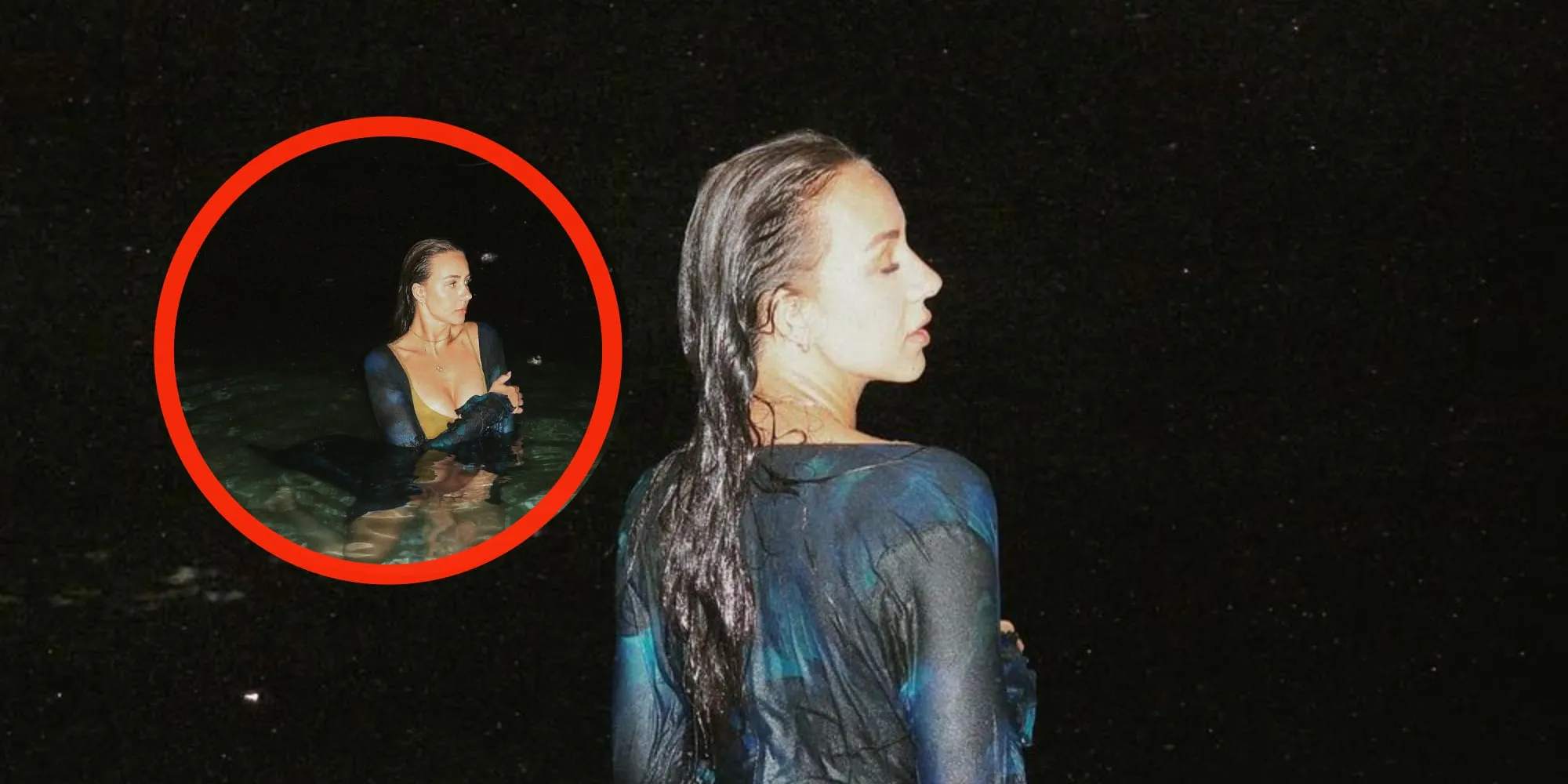 foto sophie milzink duikt met kletsnat jurkje de zee in