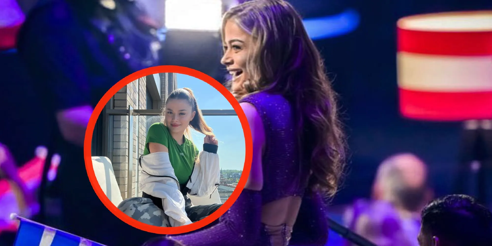 foto stefania liberakakis trekt haar jasje uit op zonnig balkon