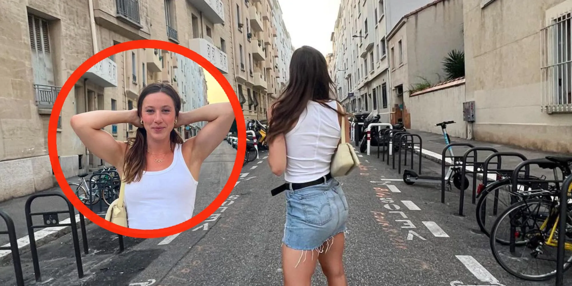 foto suzanne schulting laat zich op straat zien in flinterdun topje